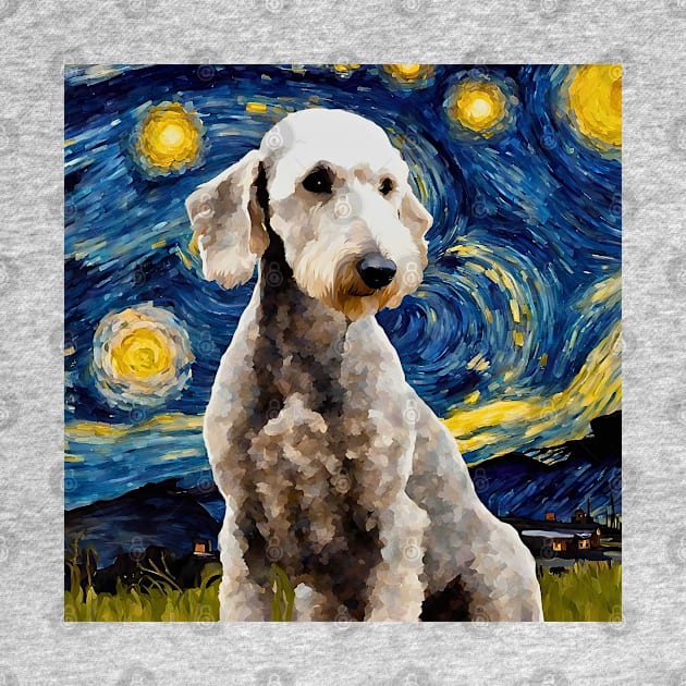 Bedlington Terrier Night by Doodle and Things